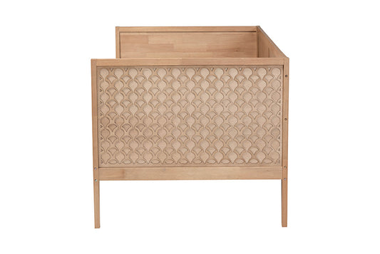 Baxton Studio - Lara Twin Size Daybed - Lara-Natural Wood-Daybed-Twin view 2