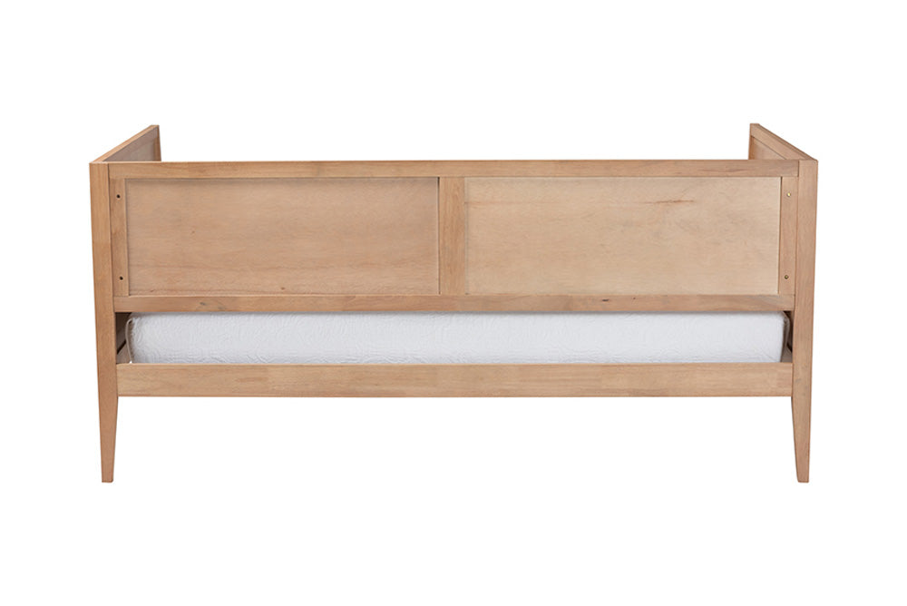 Baxton Studio - Lara Twin Size Daybed - Lara-Natural Wood-Daybed-Twin view 3