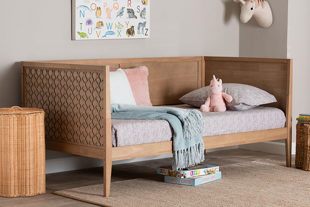 Baxton Studio - Lara Twin Size Daybed - Lara-Natural Wood-Daybed-Twin view 5