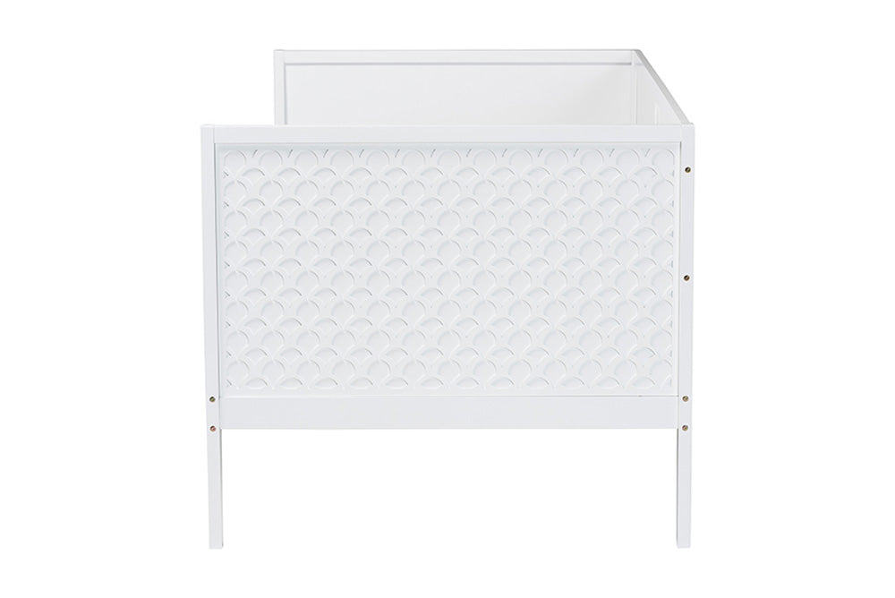 Baxton Studio - Lara Twin Size Daybed - Lara-White Solid-Daybed-Twin view 2