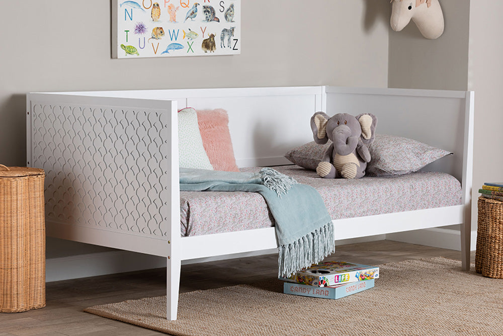Baxton Studio - Lara Twin Size Daybed - Lara-White Solid-Daybed-Twin view 5