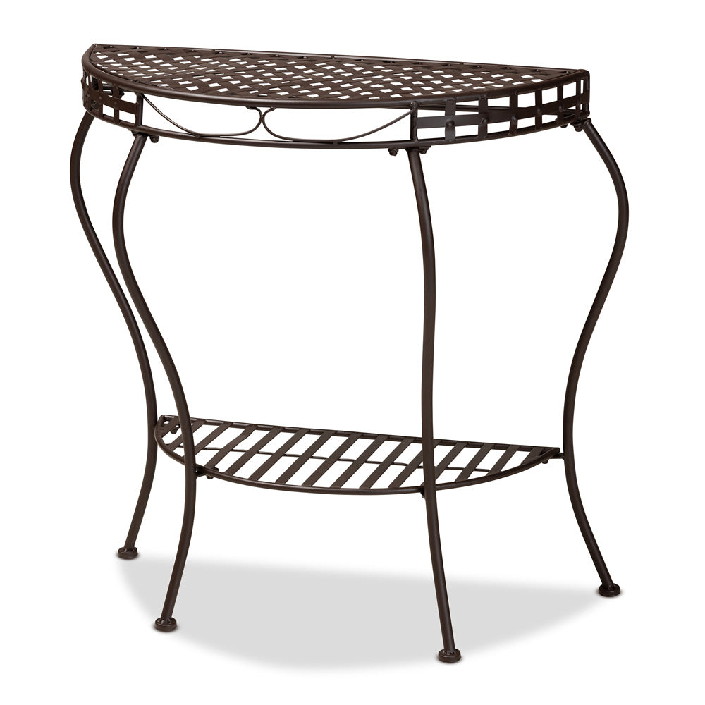 Baxton Studio - Laraine Console Table in Brown - H01-99057A-Metal Console Table view 1