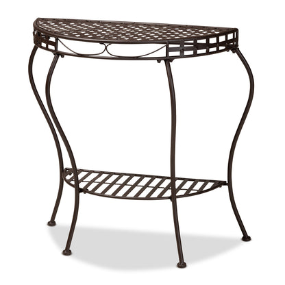 Baxton Studio - Laraine Console Table in Brown - H01-99057A-Metal Console Table view 1