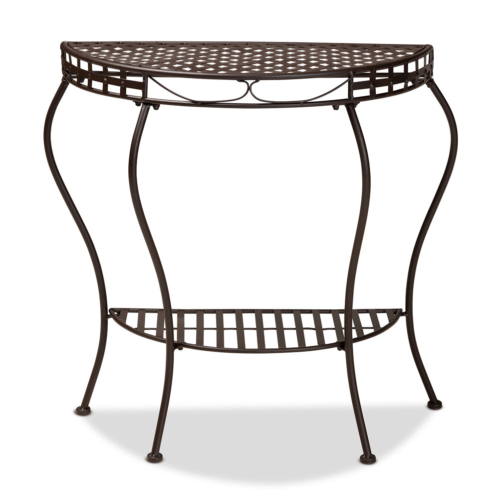 Baxton Studio - Laraine Console Table in Brown - H01-99057A-Metal Console Table view 2