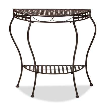 Baxton Studio - Laraine Console Table in Brown - H01-99057A-Metal Console Table view 2