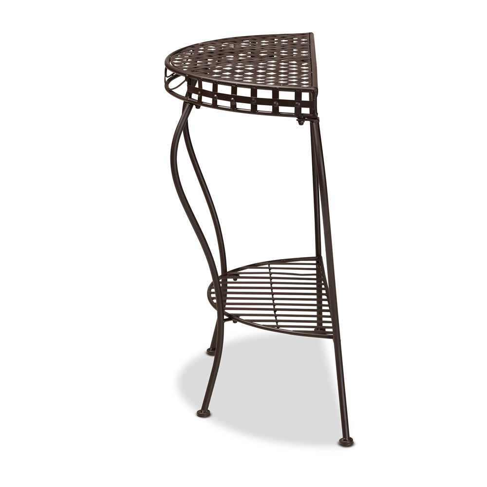 Baxton Studio - Laraine Console Table in Brown - H01-99057A-Metal Console Table view 3