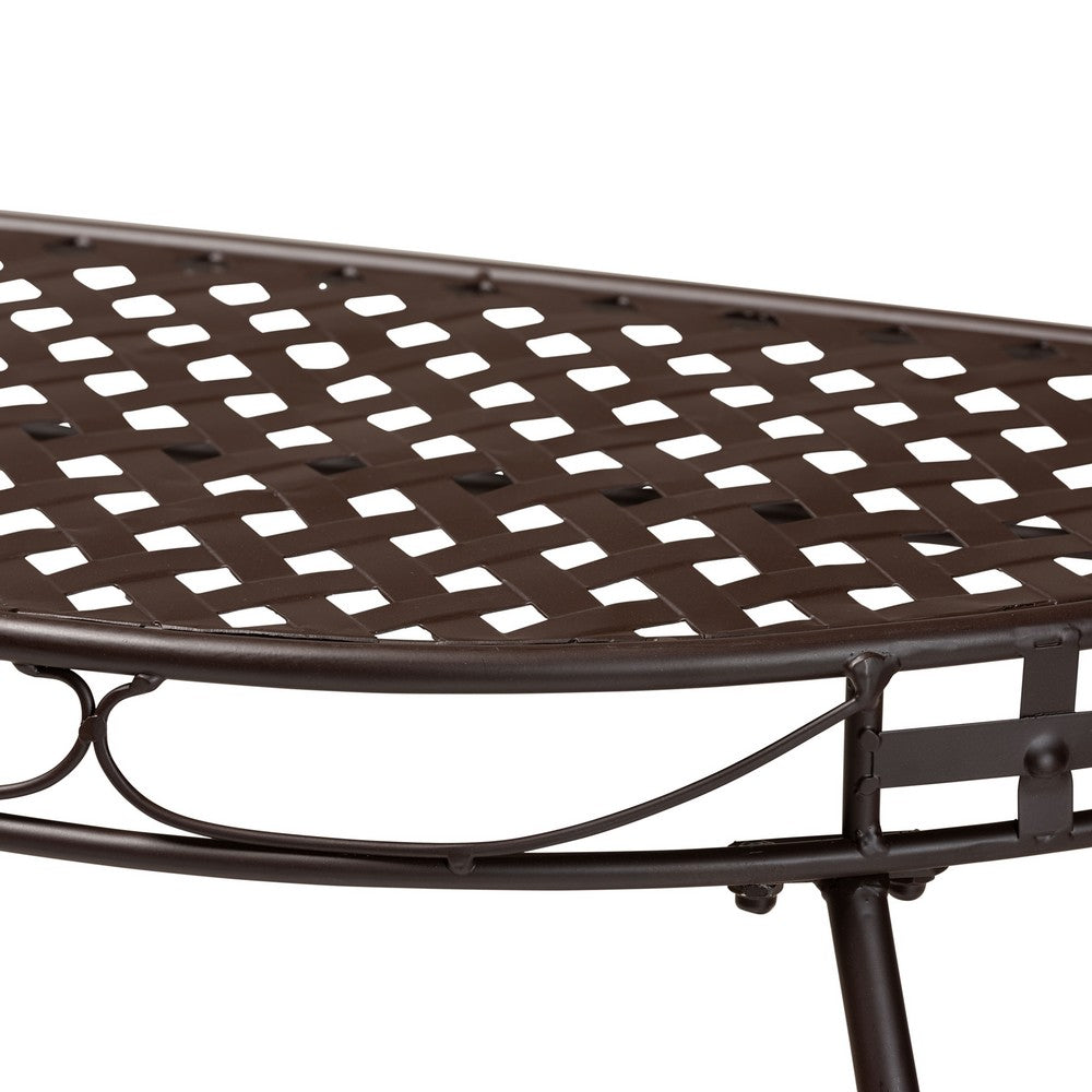 Baxton Studio - Laraine Console Table in Brown - H01-99057A-Metal Console Table view 4
