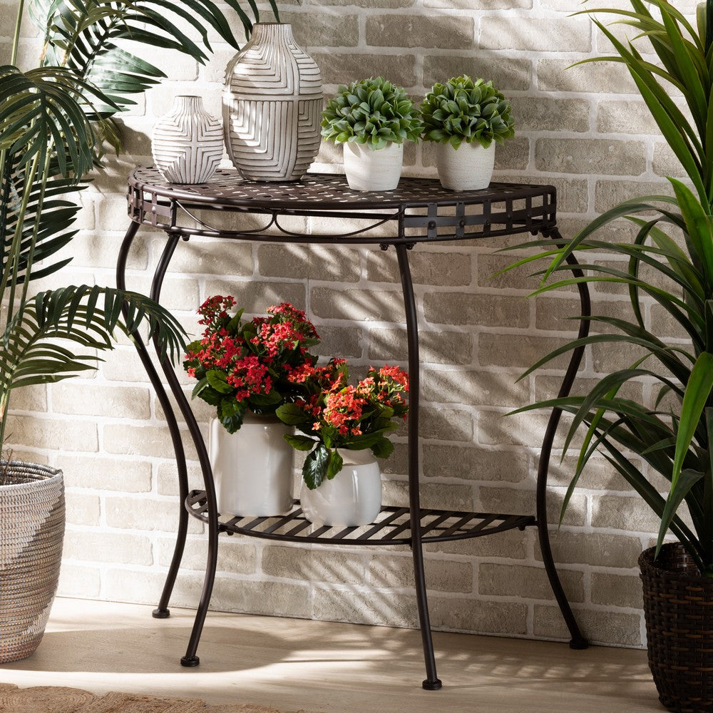 Baxton Studio - Laraine Console Table in Brown - H01-99057A-Metal Console Table view 7