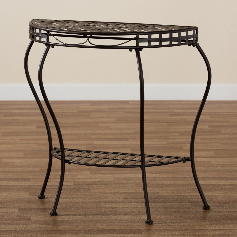 Baxton Studio - Laraine Console Table in Brown - H01-99057A-Metal Console Table view 8