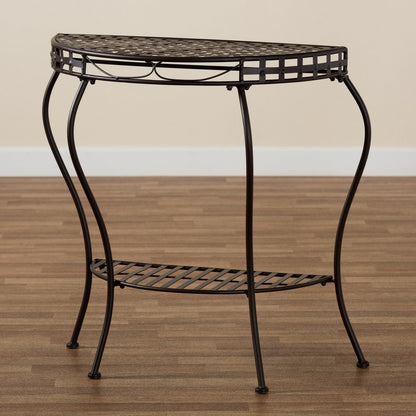 Baxton Studio - Laraine Console Table in Brown - H01-99057A-Metal Console Table view 8