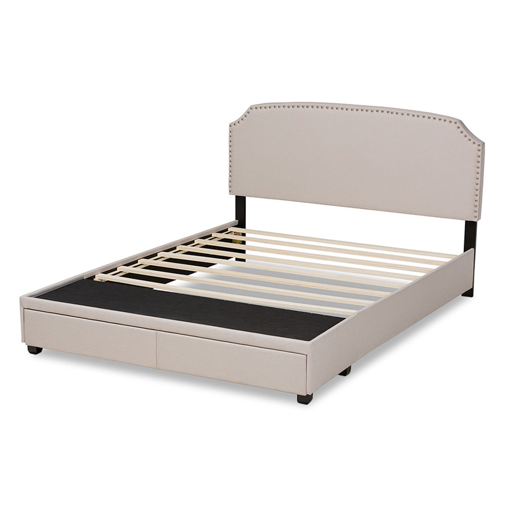 Baxton Studio - Larese Queen Size Bed - Larese-Beige-Queen view 4