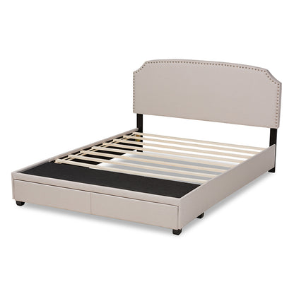 Baxton Studio - Larese Queen Size Bed - Larese-Beige-Queen view 4