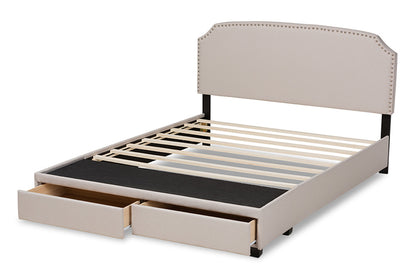 Baxton Studio - Larese Queen Size Bed - Larese-Beige-Queen view 6