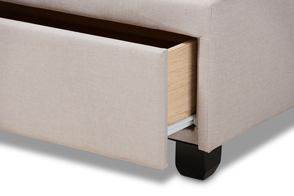 Baxton Studio - Larese Queen Size Bed - Larese-Beige-Queen view 8