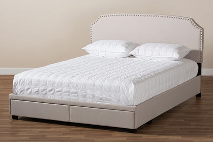 Baxton Studio - Larese Queen Size Bed - Larese-Beige-Queen view 10
