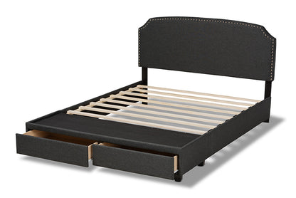 Baxton Studio - Larese Queen Size Bed - Larese-Charcoal Grey-Queen view 6