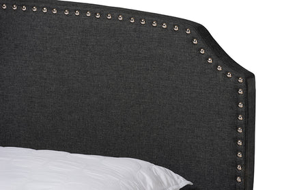 Baxton Studio - Larese Queen Size Bed - Larese-Charcoal Grey-Queen view 7
