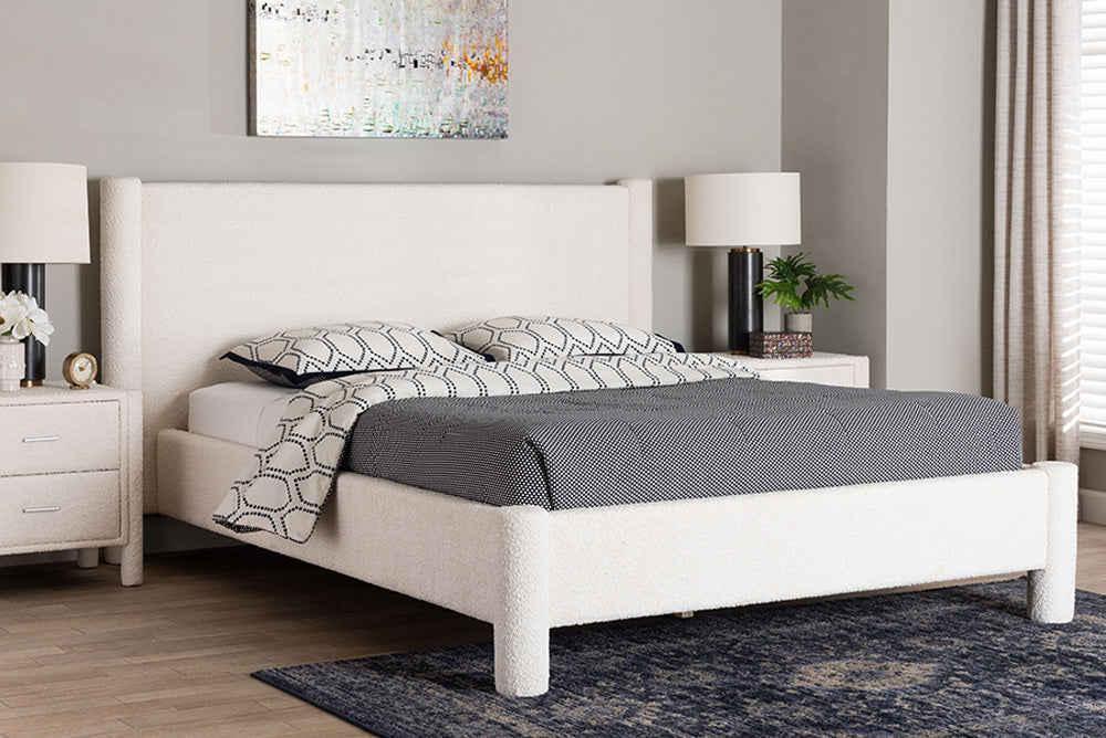 Baxton Studio - Laria King Size Bed - BBT61176 A1-White-King view 5