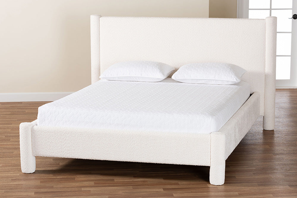Baxton Studio - Laria King Size Bed - BBT61176 A1-White-King view 8