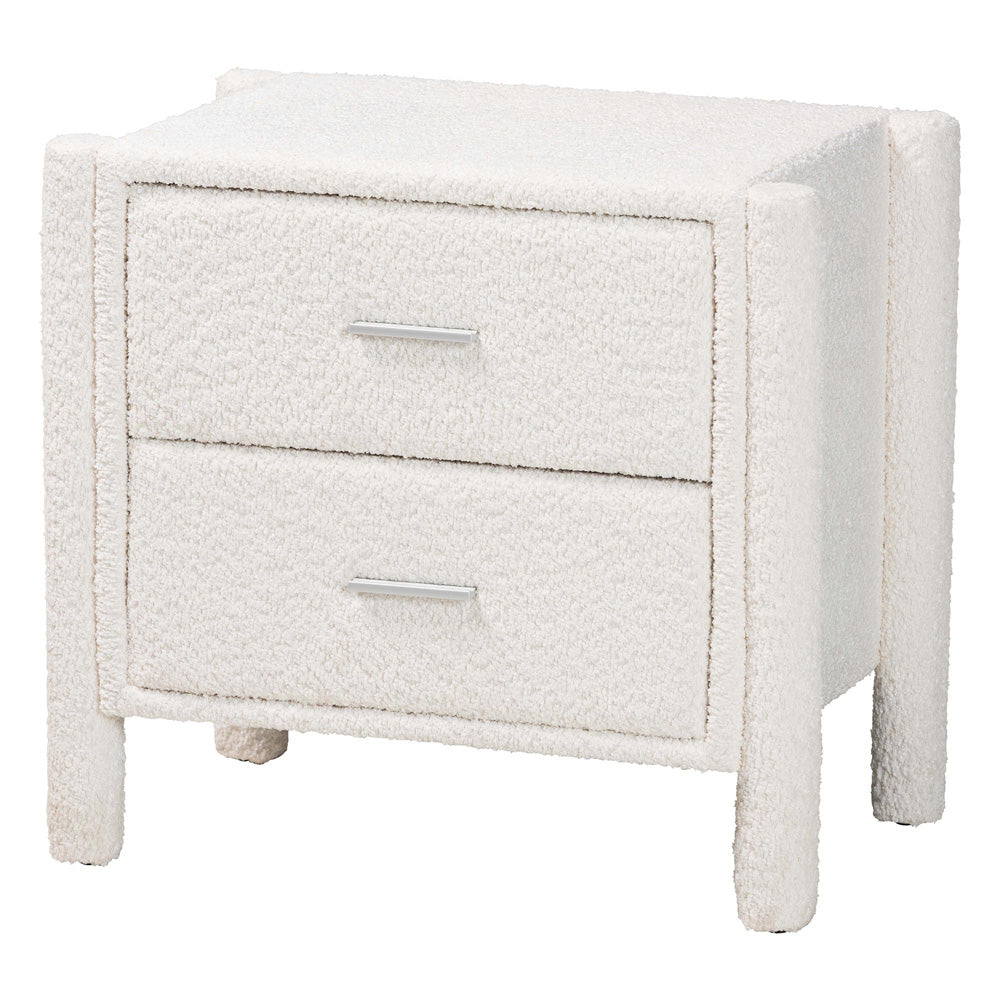 Baxton Studio - Laria Nightstand in White - BBT3225-White-NS view 1