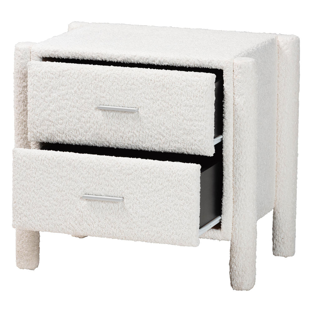 Baxton Studio - Laria Nightstand in White - BBT3225-White-NS view 2