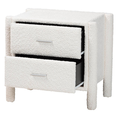 Baxton Studio - Laria Nightstand in White - BBT3225-White-NS view 2