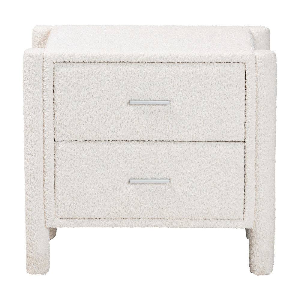 Baxton Studio - Laria Nightstand in White - BBT3225-White-NS view 3