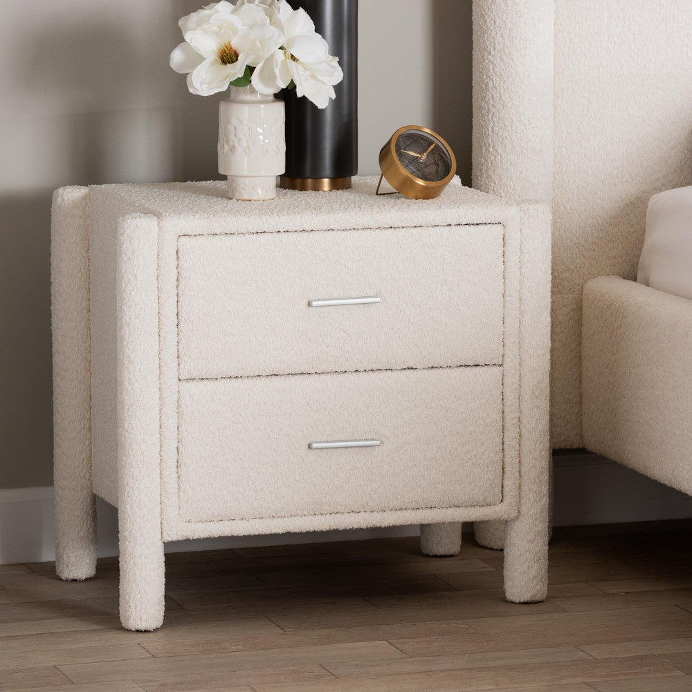 Baxton Studio - Laria Nightstand in White - BBT3225-White-NS view 9