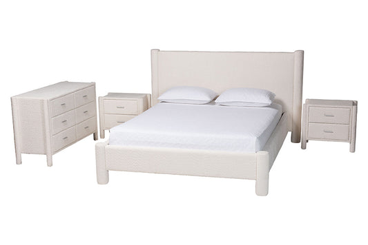 Baxton Studio - Laria Queen Bedroom Set - BBT61176 A1-White-Queen 4PC Bedroom Set view 1