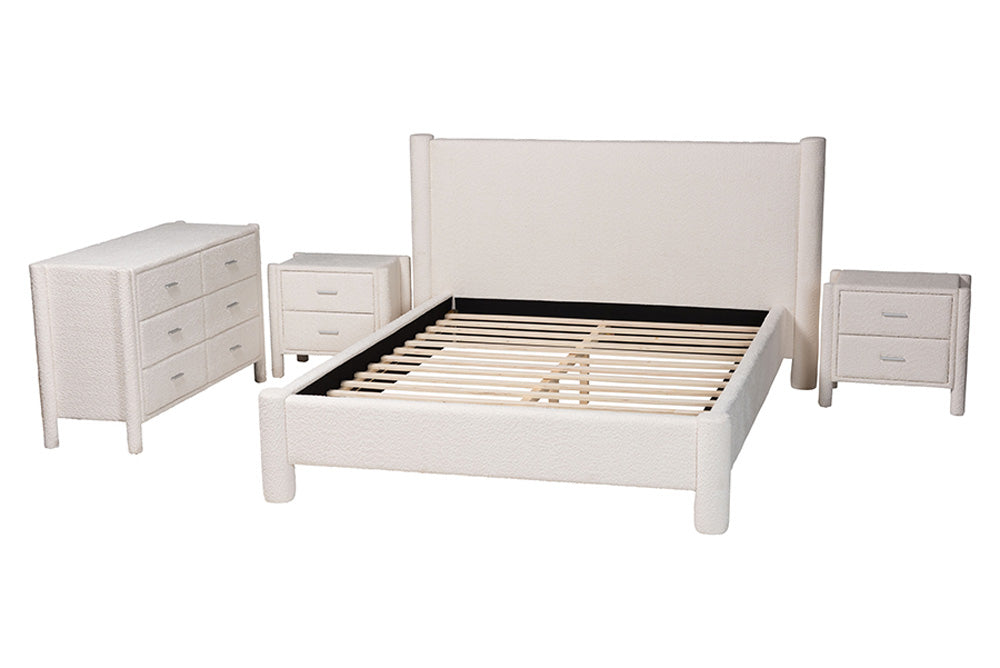 Baxton Studio - Laria Queen Bedroom Set - BBT61176 A1-White-Queen 4PC Bedroom Set view 2