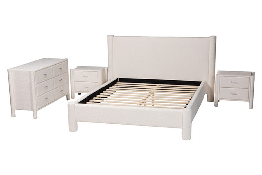 Baxton Studio - Laria Queen Bedroom Set - BBT61176 A1-White-Queen 4PC Bedroom Set view 2