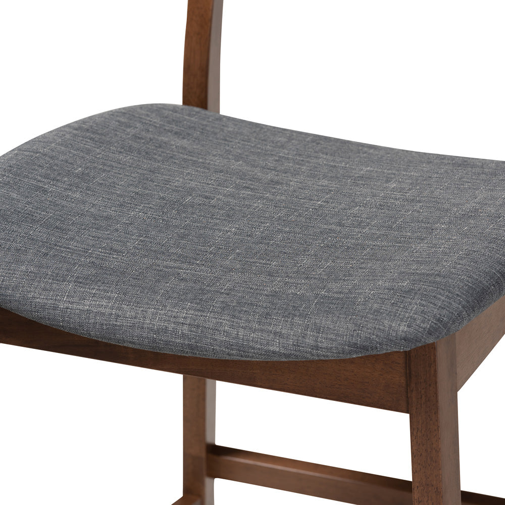 Baxton Studio - Larine Set of 2 Counter Stools in Dark Grey/Walnut - Boba-Dark Grey/Walnut-Counter Stool view 5