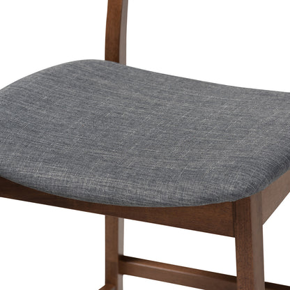 Baxton Studio - Larine Set of 2 Counter Stools in Dark Grey/Walnut - Boba-Dark Grey/Walnut-Counter Stool view 5