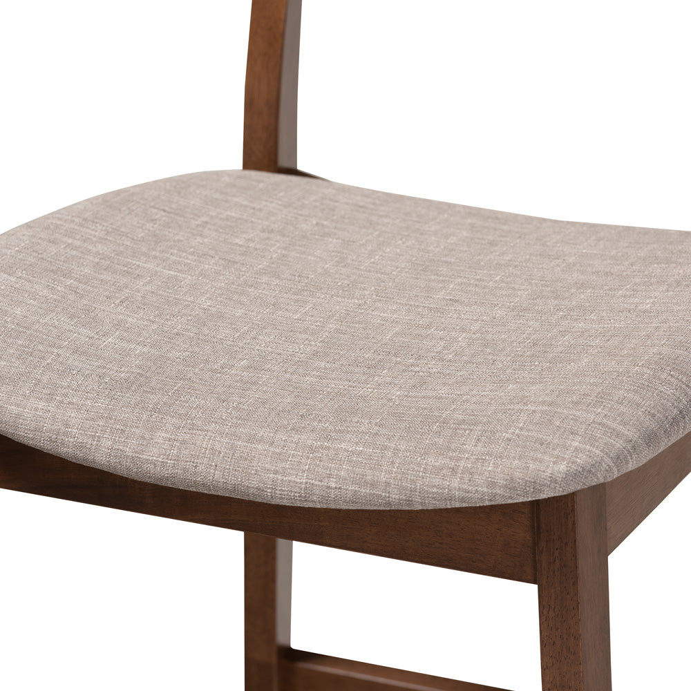 Baxton Studio - Larine Set of 2 Counter Stools in Light Grey/Walnut - Boba-Light Grey/Walnut-Counter Stool view 5
