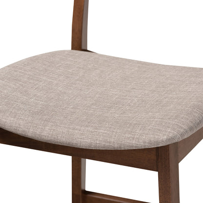 Baxton Studio - Larine Set of 2 Counter Stools in Light Grey/Walnut - Boba-Light Grey/Walnut-Counter Stool view 5