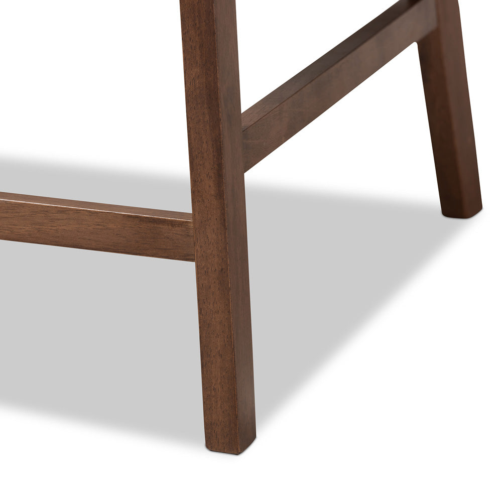 Baxton Studio - Larine Set of 2 Counter Stools in Light Grey/Walnut - Boba-Light Grey/Walnut-Counter Stool view 6