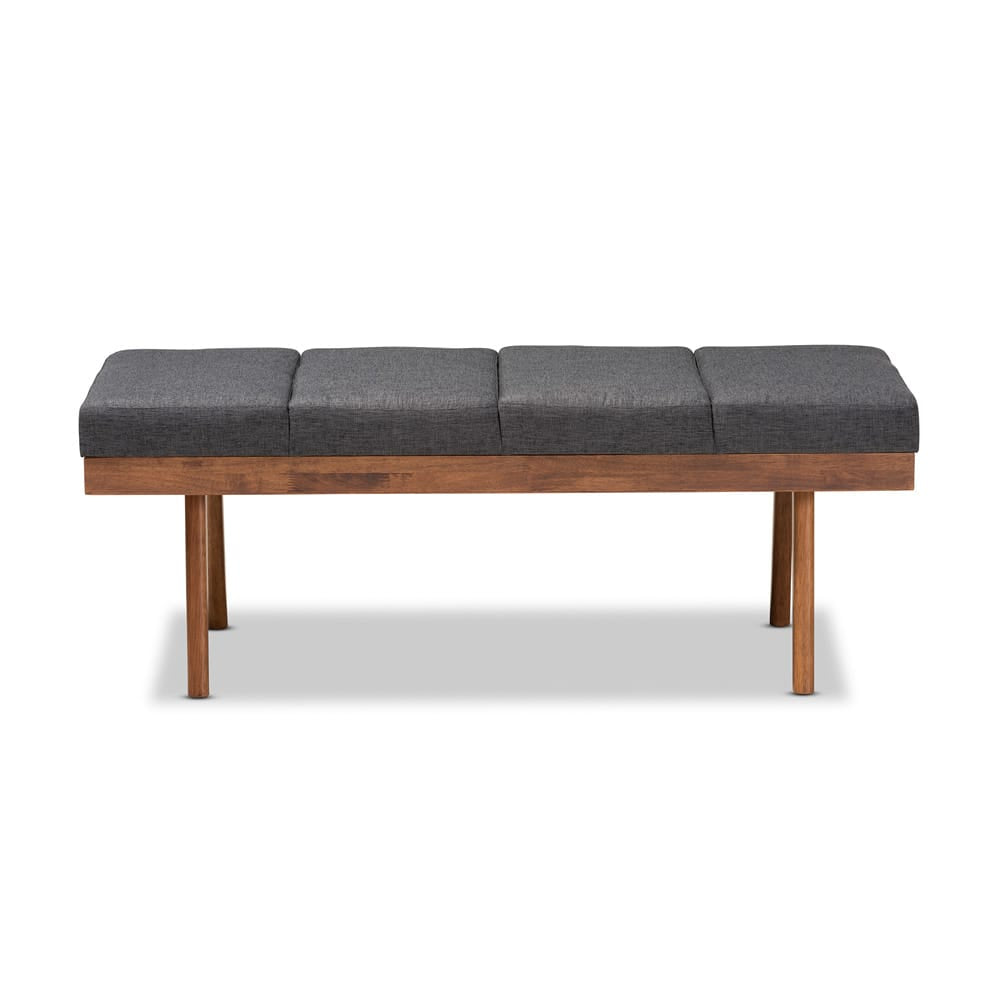 Baxton Studio - Larisa Bench in Charcoal - BBT5364-Dark Grey-Bench view 2