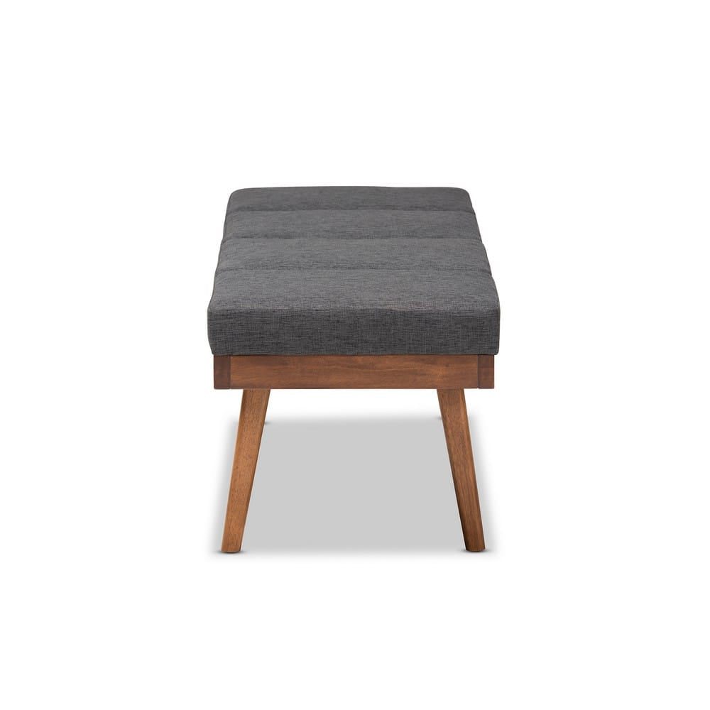 Baxton Studio - Larisa Bench in Charcoal - BBT5364-Dark Grey-Bench view 3