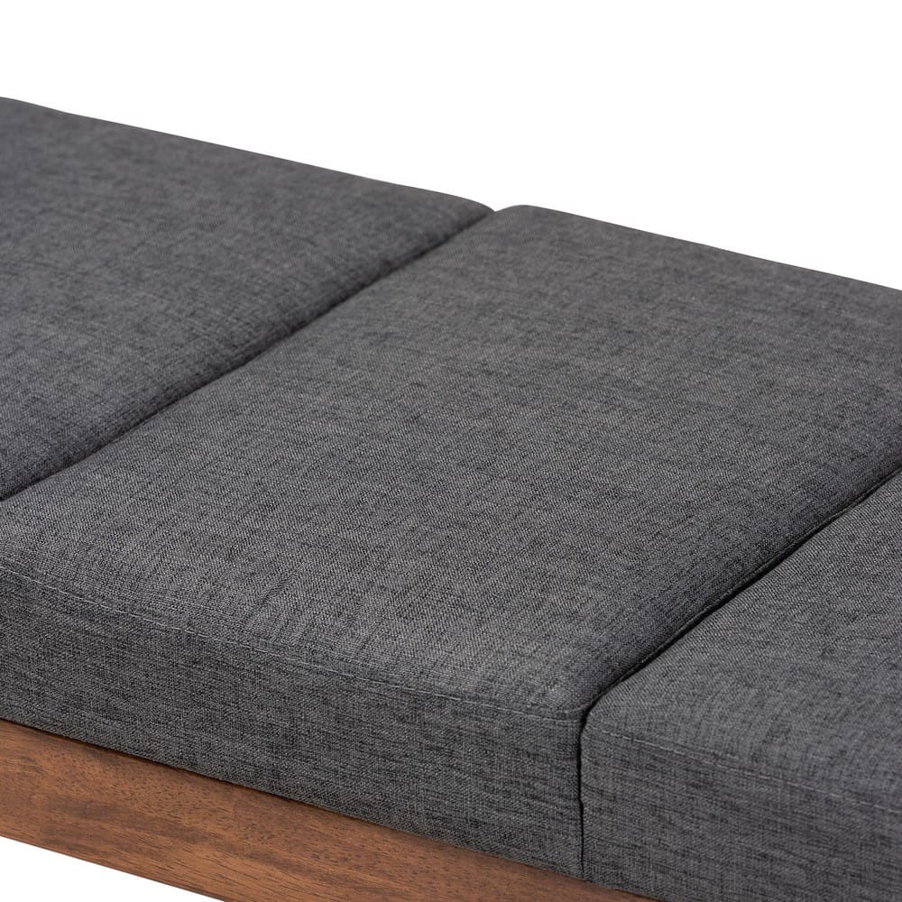 Baxton Studio - Larisa Bench in Charcoal - BBT5364-Dark Grey-Bench view 4