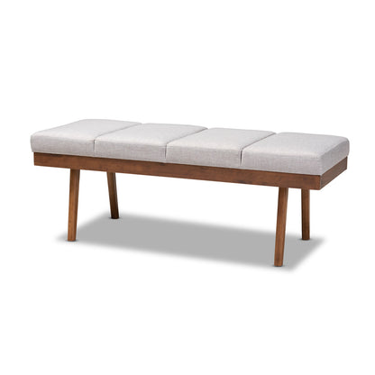 Baxton Studio - Larisa Bench in Graylish Beige - BBT5364-Greyish Beige-Bench view 1