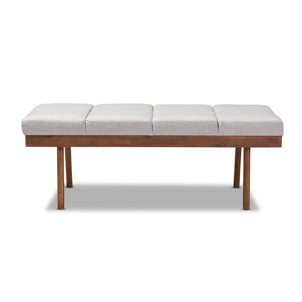 Baxton Studio - Larisa Bench in Graylish Beige - BBT5364-Greyish Beige-Bench view 2