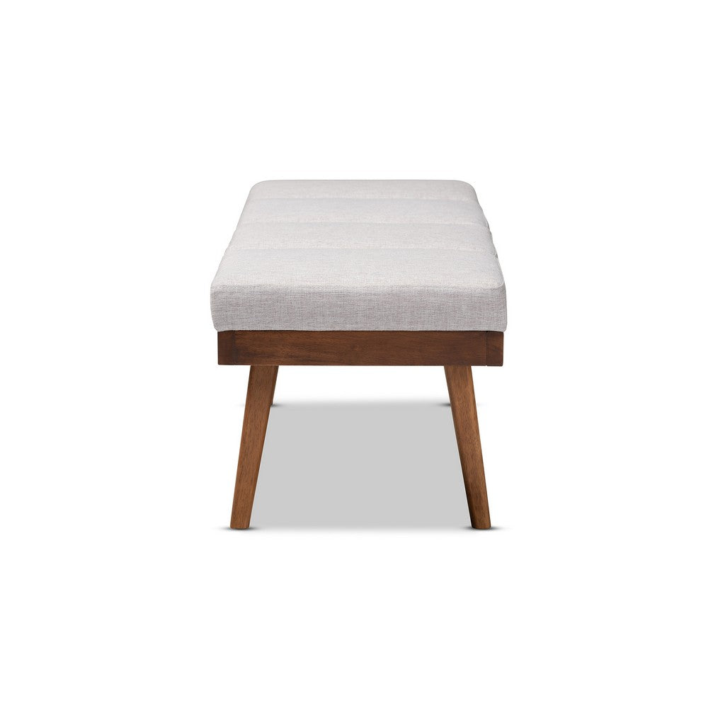 Baxton Studio - Larisa Bench in Graylish Beige - BBT5364-Greyish Beige-Bench view 3