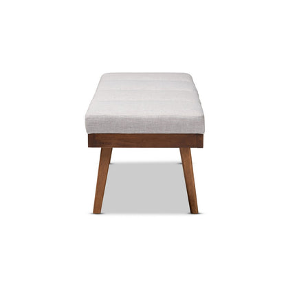 Baxton Studio - Larisa Bench in Graylish Beige - BBT5364-Greyish Beige-Bench view 3