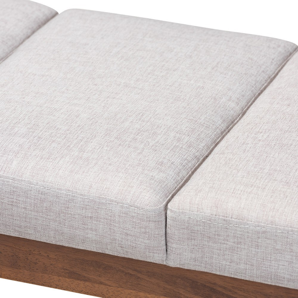Baxton Studio - Larisa Bench in Graylish Beige - BBT5364-Greyish Beige-Bench view 4