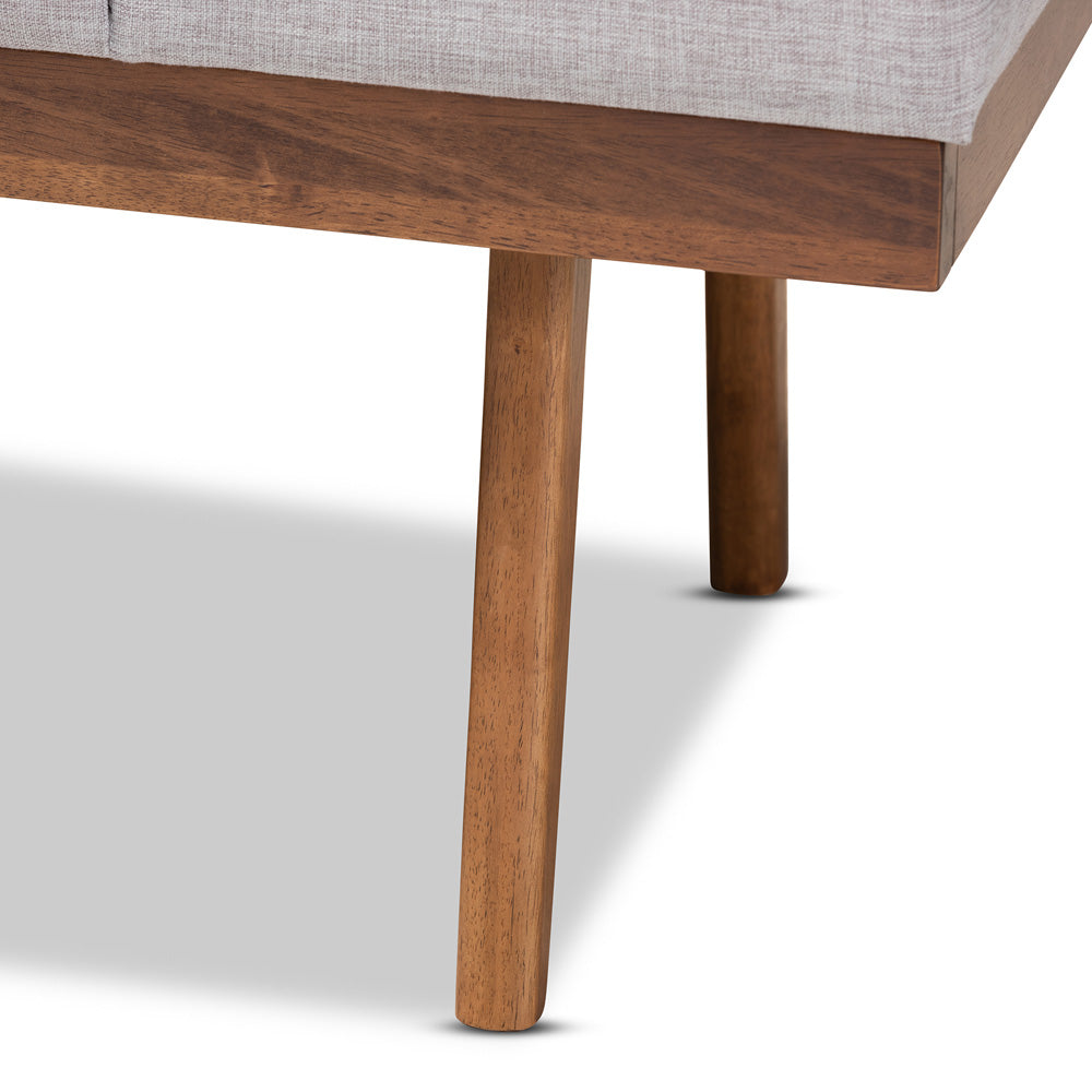 Baxton Studio - Larisa Bench in Graylish Beige - BBT5364-Greyish Beige-Bench view 5