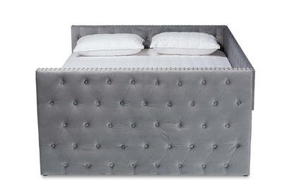 Baxton Studio - Larkin Daybed - CF9227-Silver Grey Velvet-Daybed-Q/T view 3