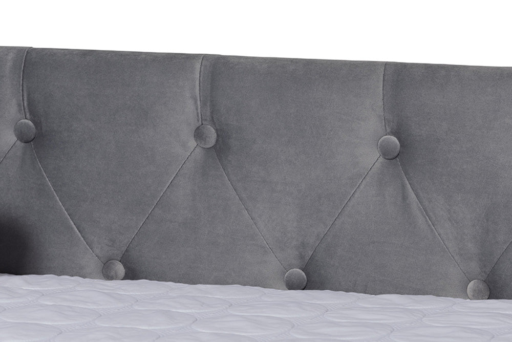 Baxton Studio - Larkin Daybed - CF9227-Silver Grey Velvet-Daybed-Q/T view 7