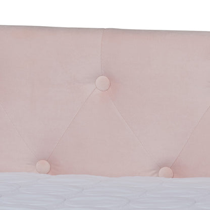 Baxton Studio - Larkin Full Size Daybed with Trundle in Pink - CF9227-Pink Velvet Velvet-Daybed-F/T view 6