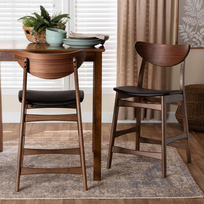 Baxton Studio - Latina Set of 2 Bar Stools in Black - Latina Barstool-Black PVC view 7