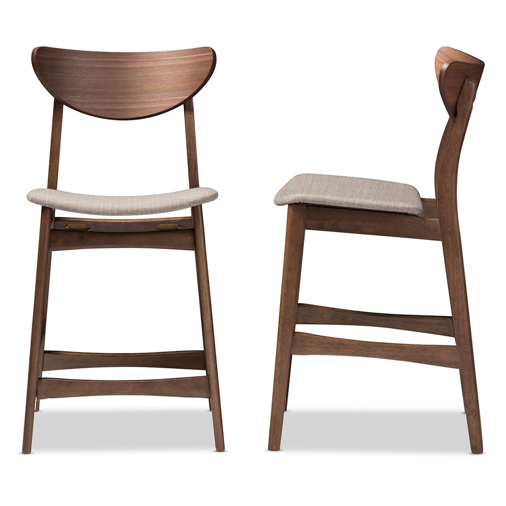 Baxton Studio - Latina Set of 2 Bar Stools in Light Grey - Latina Barstool-Light Grey view 3